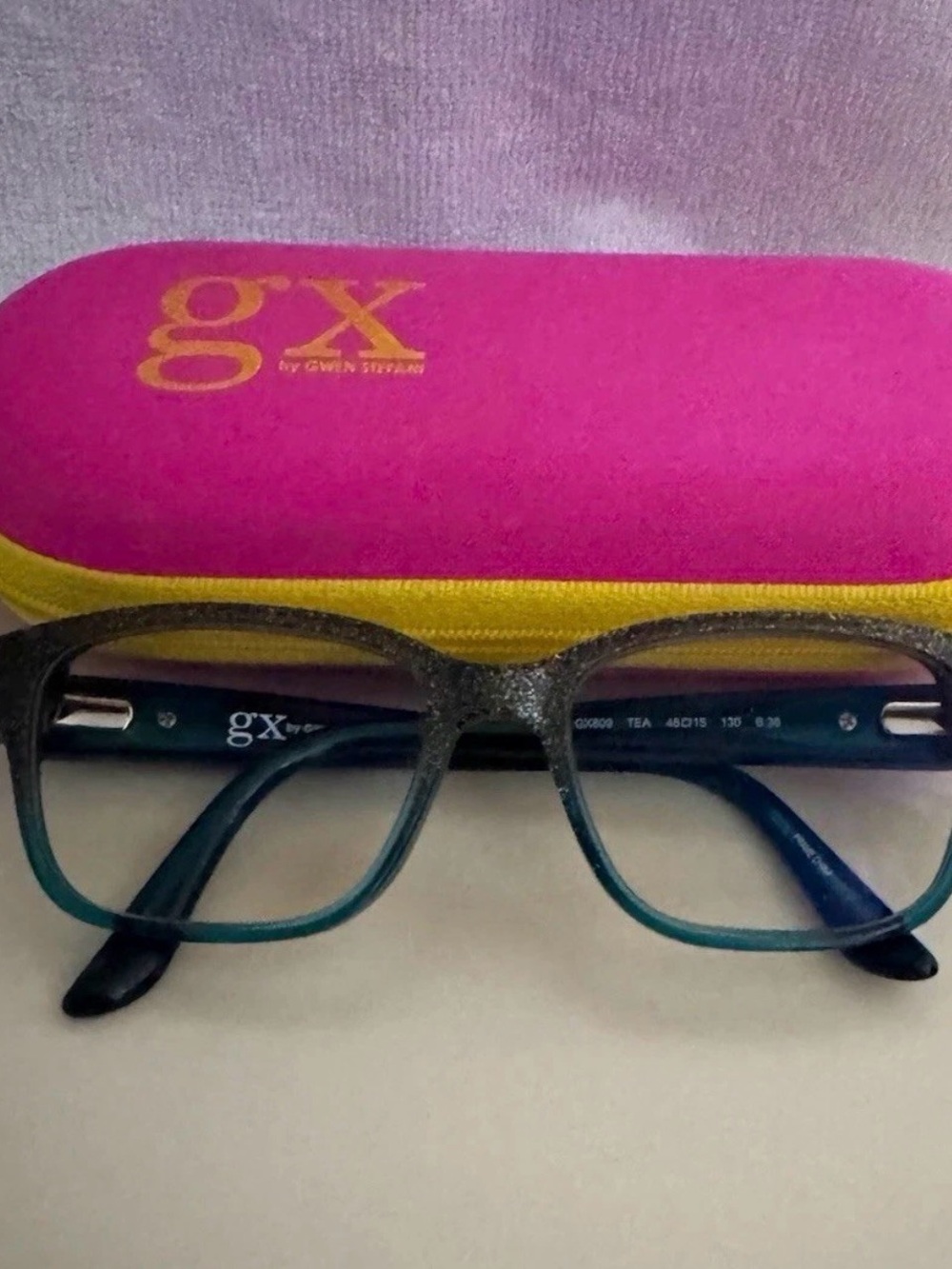 GX by Gwen Stefani Women's BROWN and turquoise Glitter Full Rim Frames Only